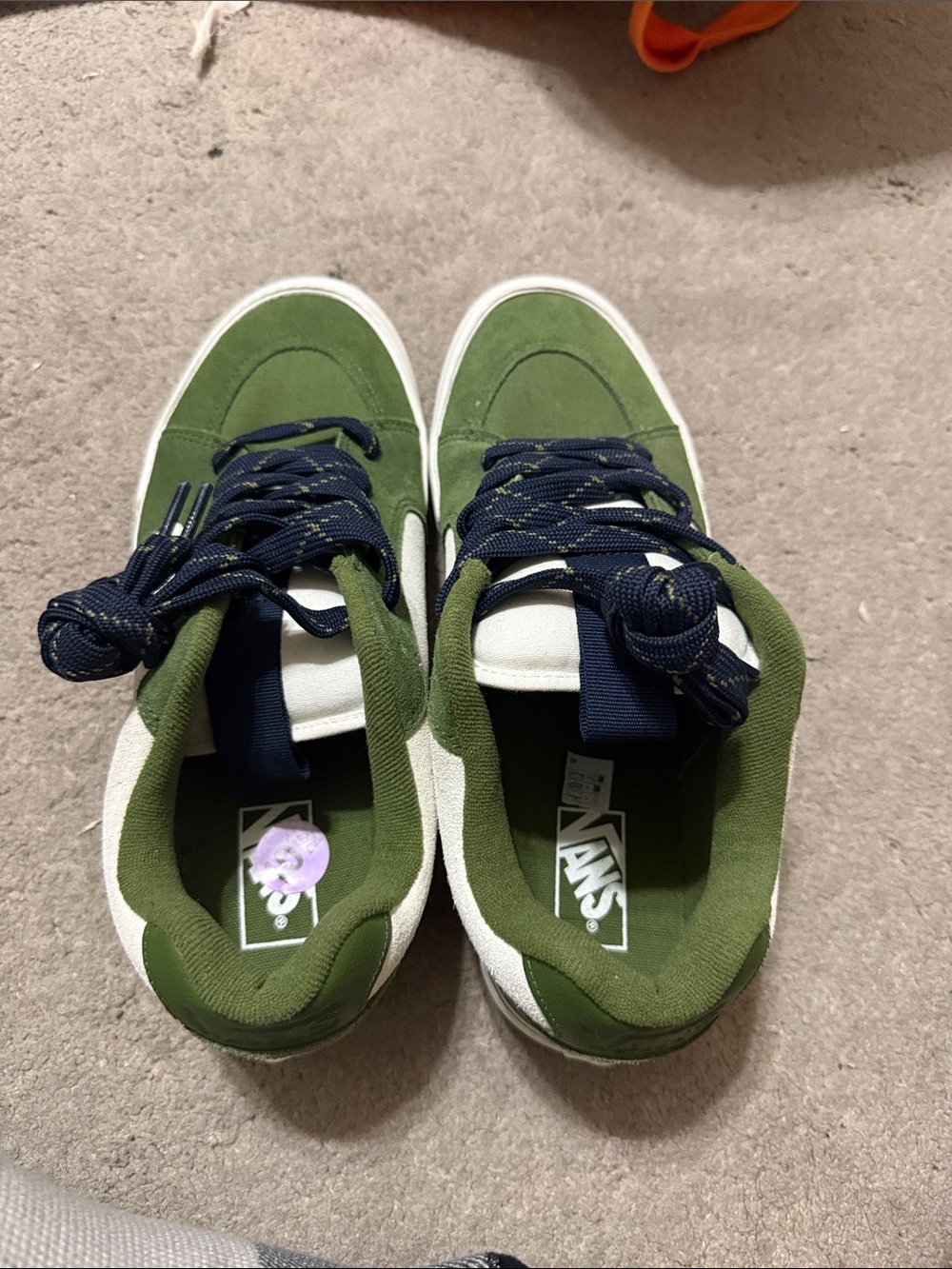 Vans Kids Olive Green and Navy Lace-Up Sneakers